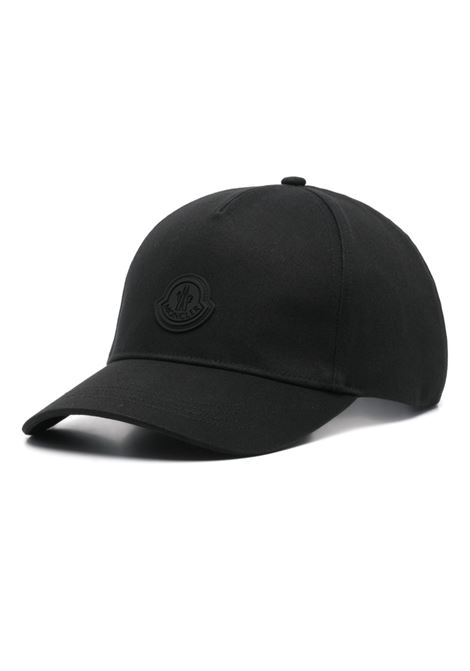 Black gabardine baseball cap Moncler - men<BR/>