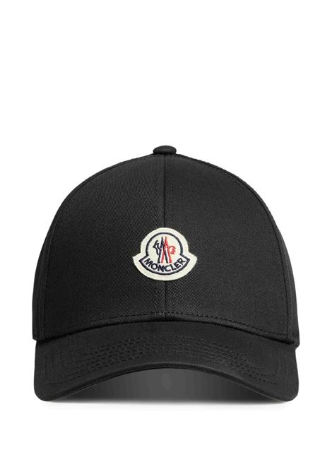 Black logo-patch baseball cap Moncler - men