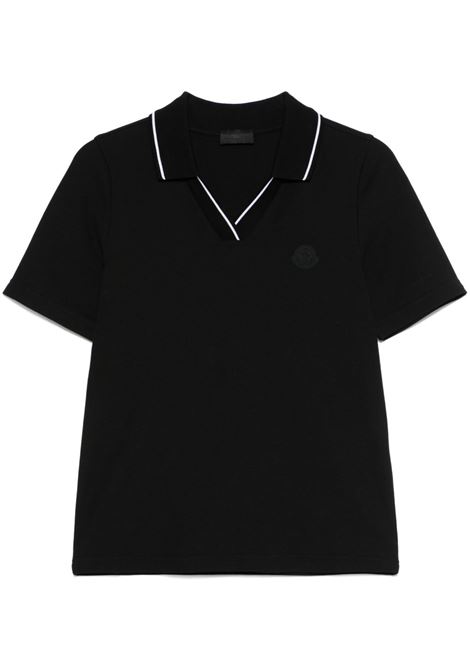 Polo con applicazione in nero Moncler - donna