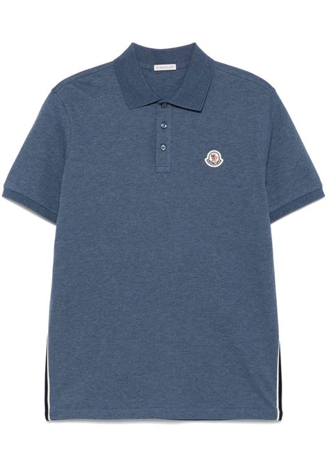 Blue polo shirt Moncler - men