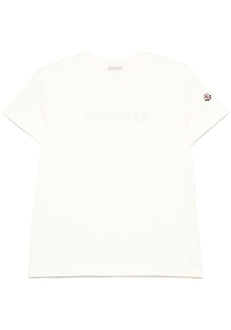 T-shirt con logo in bianco Moncler - donna