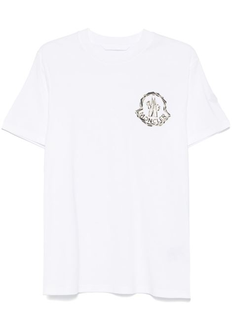 White logo-print T-shirt Moncler - women