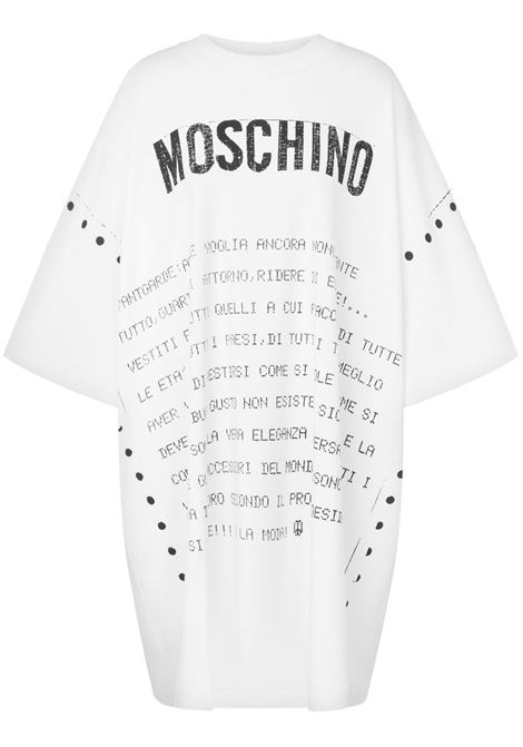 Abito corto con stampa in bianco Moschino - donna