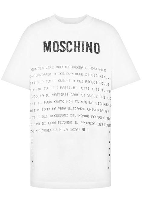 White text-print t-shirt Moschino - women