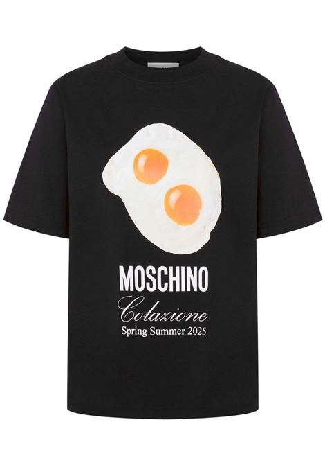 T-shirt con stampa in nero Moschino - donna