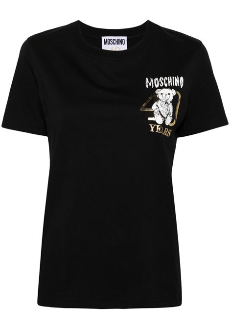 T-shirt con stampa in nero Moschino - donna