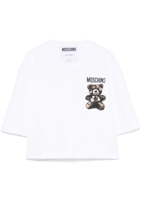 T-shirt Teddy Bear in bianco Moschino - donna