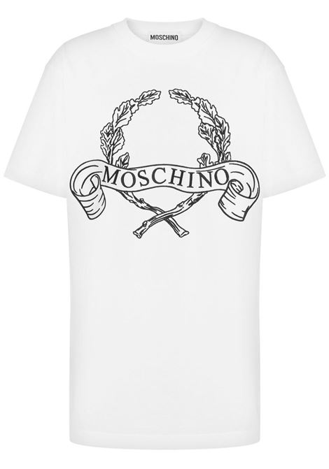 White logo-print T-shirt Moschino - women