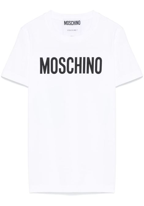 White logo-print T-shirt Moschino - women