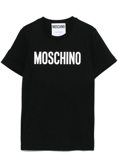 T-shirt con logo in nero Moschino - donna