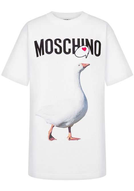 White logo-print T-shirt Moschino - women