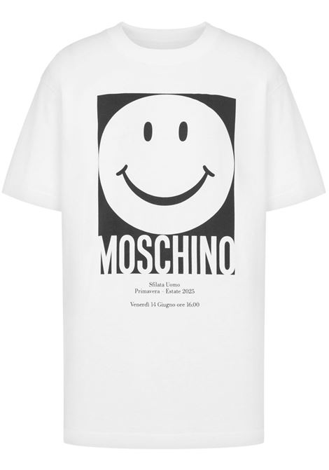 T-shirt con stampa in bianco Moschino - donna