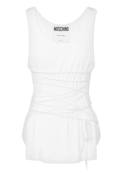 Top con stampa logo in bianco Moschino - donna