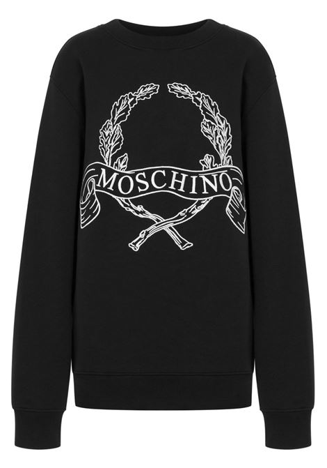 Black logo-embroidered sweatshirt Moschino - women