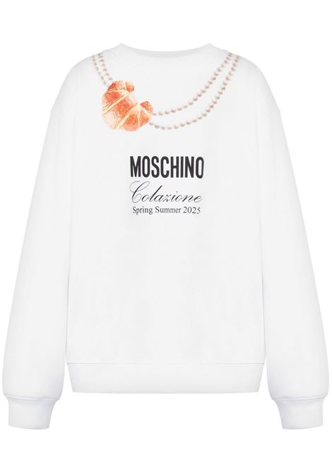 Felpa con stampa in bianco Moschino - donna