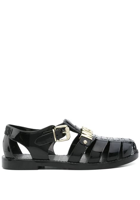 Sandali Jelly con logo in nero Moschino - donna MOSCHINO | Sandali | MA16501G1MM20000