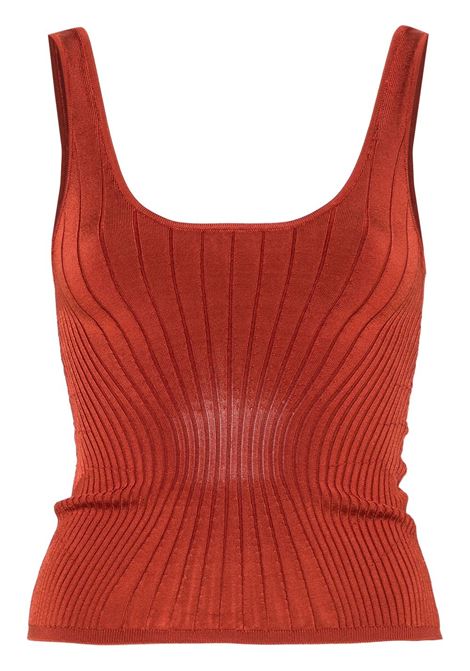 Red knitted tank top Mugler - women MUGLER | 25P2TO071711284019