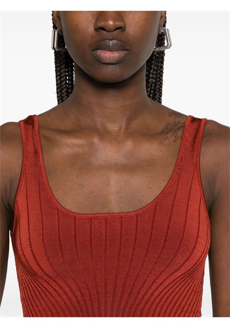 Red knitted tank top Mugler - women MUGLER | 25P2TO071711284019