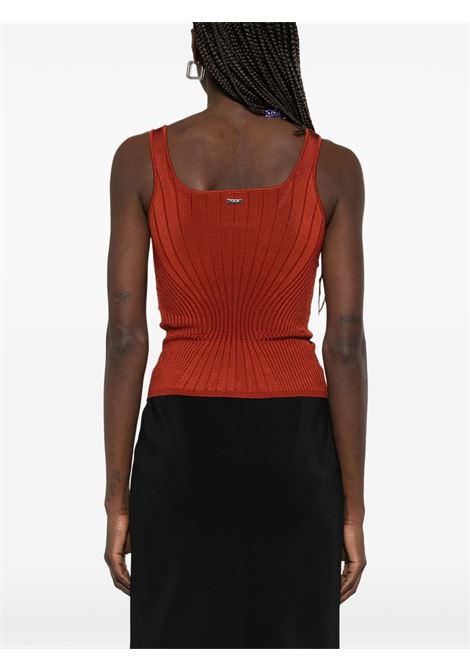 Red knitted tank top Mugler - women MUGLER | 25P2TO071711284019