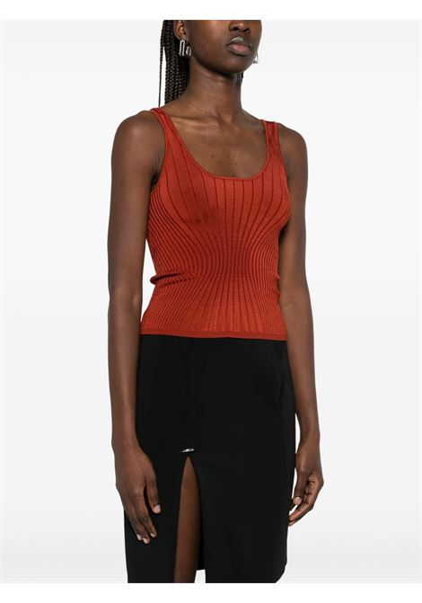 Red knitted tank top Mugler - women MUGLER | 25P2TO071711284019