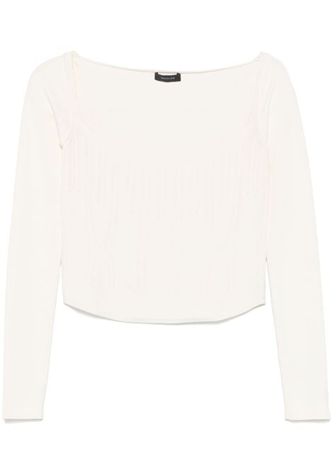 Ecrù boning-detail top Mugler - women