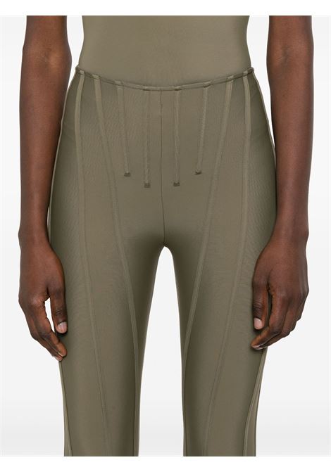 Khaki green corset-detail stir-up leggings Mugler - women MUGLER | 25P3PA04818425047