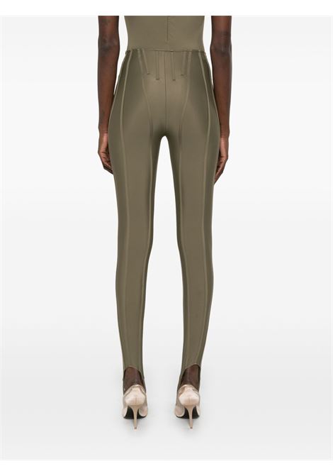 Khaki green corset-detail stir-up leggings Mugler - women MUGLER | 25P3PA04818425047