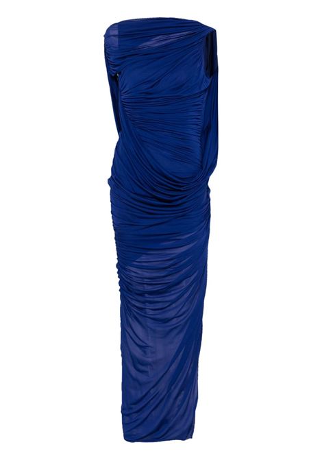 Abito da sera drappeggiato con schiena scoperta in blu Mugler - donna