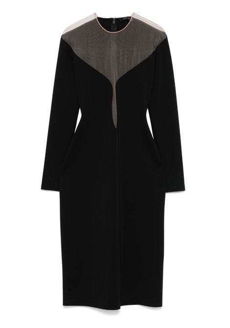 Abito midi a doppio strato in nero Mugler - donna