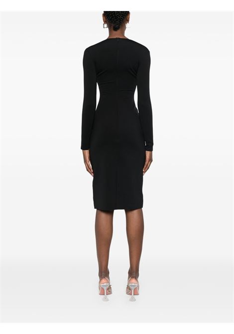 Black double-layer midi dress Mugler - women MUGLER | 25P3RO172885919991