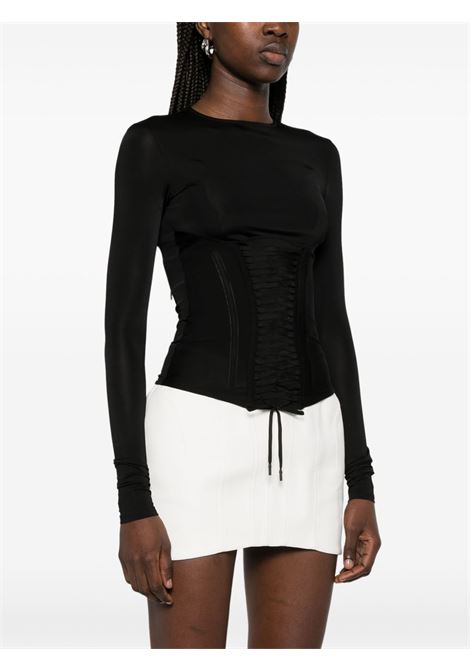 Black lace-up top Mugler - women MUGLER | 25P3TO077060051999