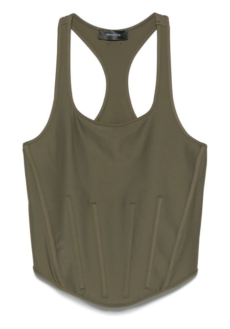 Green corset-detail tank top Mugler - women