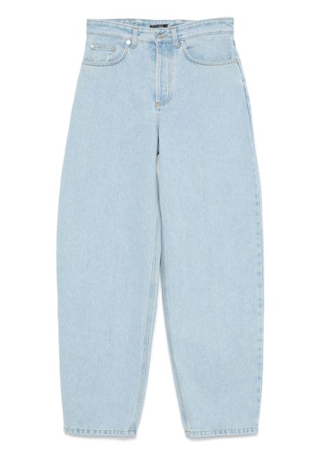 Light blue lace-up wide leg jeans Mugler - women