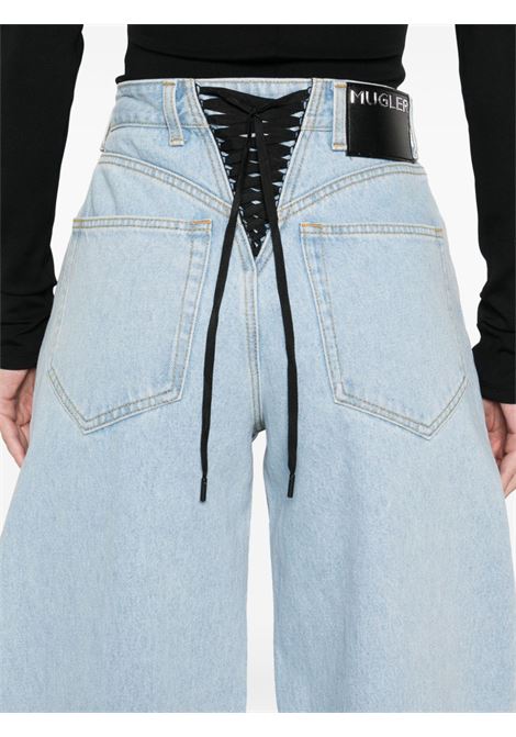 Jeans a gamba ampia con lacci in blu Mugler - donna MUGLER | 25P6PA04872116048