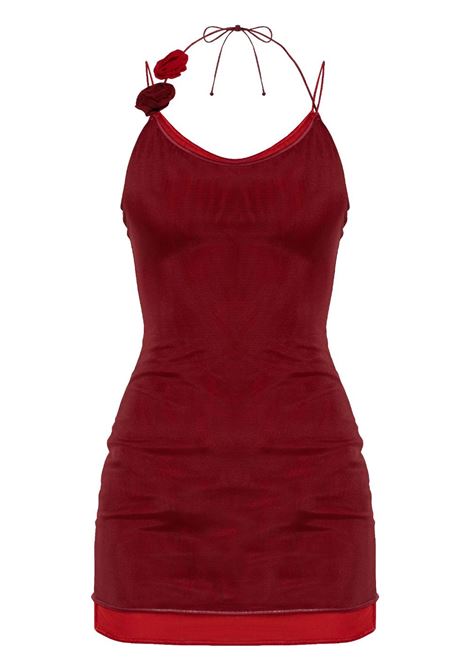 Red floral-appliqué mini dress Oséree - women