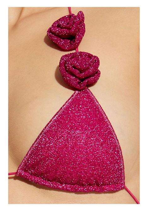 Fuchsia pink rose-appliqué bikini Oséree - women OSÉREE | FTS249FX