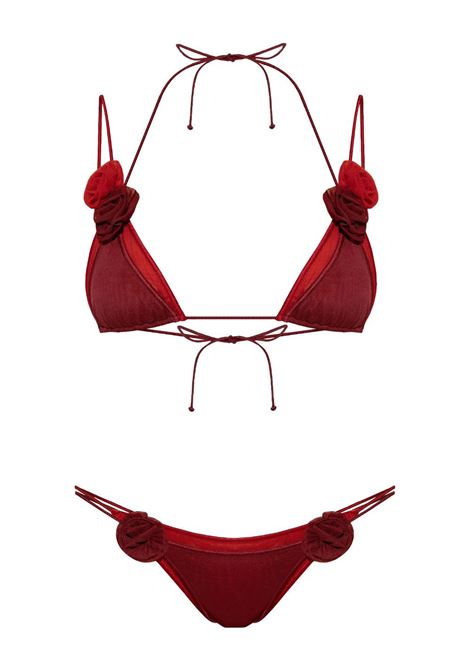 Red rose-appliqué bikini Oséree - women