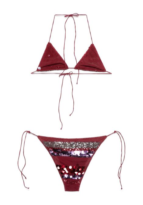 Bikini a righe con paillettes in rosso Oséree - donna OSÉREE | PTS250MRLT