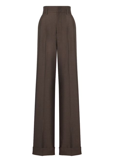 Chocolate brown high-waist trousers Philosophy Di Lorenzo Serafini - women PHILOSOPHY DI LORENZO SERAFINI | Trousers | 030707270092