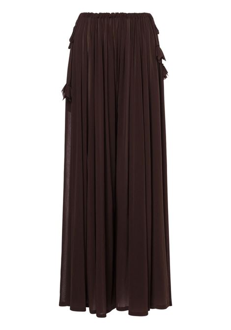 Chocolate Brown pleated sheer trousers Philosophy di Lorenzo Serafini - women PHILOSOPHY DI LORENZO SERAFINI | Trousers | 031121180102