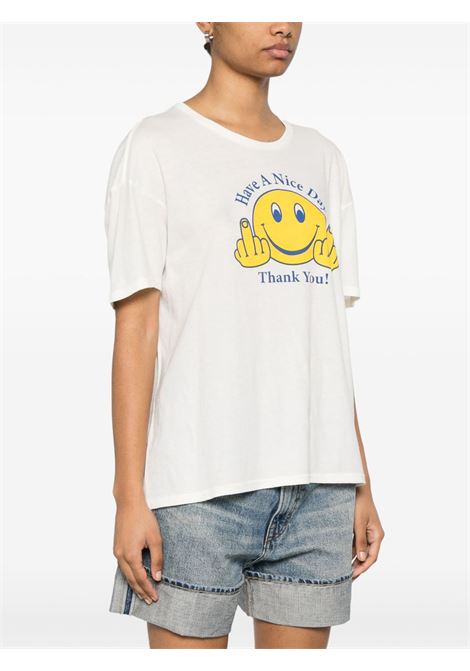 White Have a Nice Relaxed Day T-shirt R13 - women R13 | R13WK141K120B