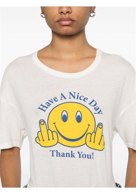 White Have a Nice Relaxed Day T-shirt R13 - women R13 | R13WK141K120B