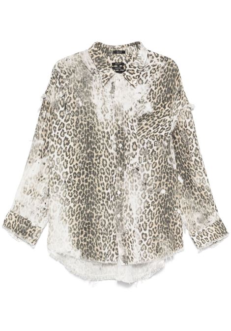 Camicia semi trasparente con stampa animalier R13 - donna R13 | R13WR075R469B