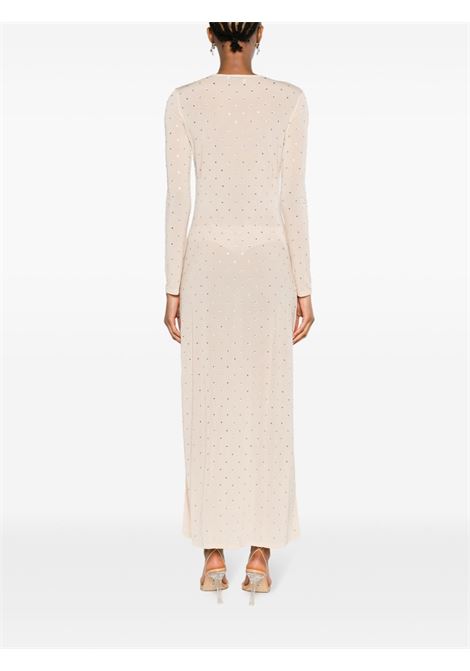 Beige  rhinestone-embellished jersey dress Rabanne - women RABANNE | 23AJRO633CU0012P270