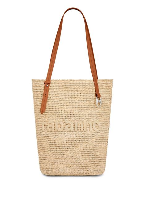 Beige cabas woven shoulder bag  Rabanne - women