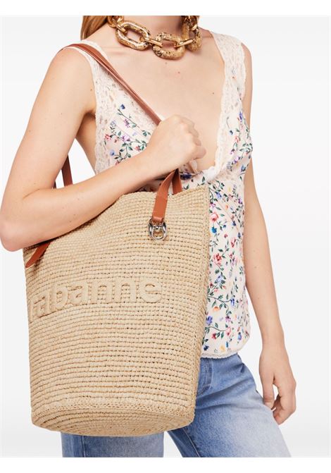 Beige cabas woven shoulder bag  Rabanne - women RABANNE | 24PSS0438NAT016P253