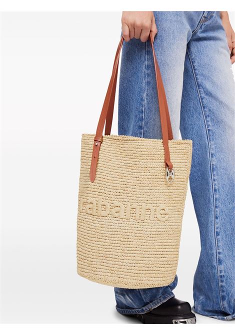 Beige cabas woven shoulder bag  Rabanne - women RABANNE | 24PSS0438NAT016P253