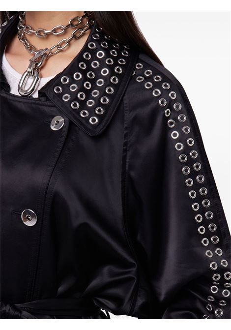 Black eyelet-detail trench coat Rabanne - women RABANNE | 25PCOW023VI0332P001