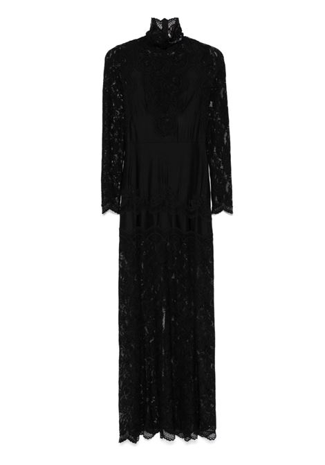 Abito lungo in pizzo in nero Rabanne - donna