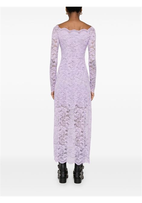 Lilac Bardot-neckline lace maxi dress Rabanne - women RABANNE | 25PJRO065PA0170P519